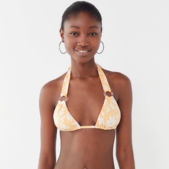 NEW Urban Outfitters Orange Floral Halter Bikini - Picture 7 of 7